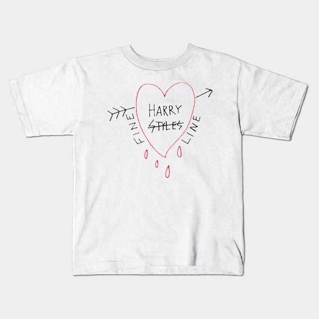 Fine Line Love Kids T-Shirt by SabrinaEgger